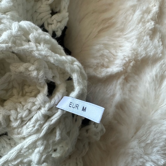 Miss Sixty Black and White Crochet Diamond shape Sweater Size M/L - Picture 13 of 16